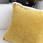 SOGA 2X 50cm Throw Pillow Turmeric Yellow Aesthetic Chenille Texture for Home Decor