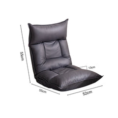 SOGA Grey Lounge Recliner Lazy Sofa Bed Tatami Cushion Collapsible Backrest Seat Home Office Decor