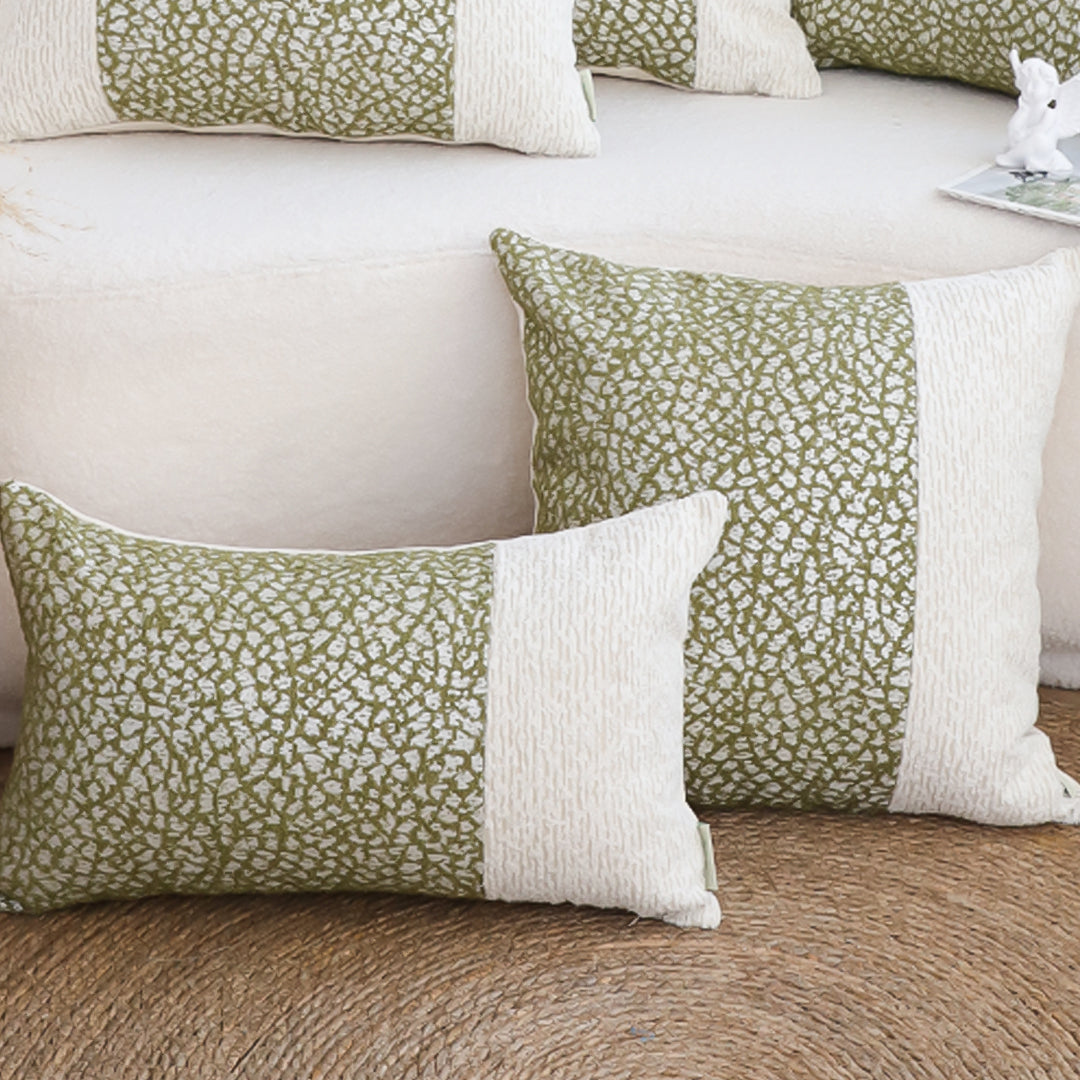 SOGA 2X 50cm Modern Two-Tone Textured Block Design Throw Pillow