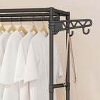 SOGA 2X 90x35cm Hanging Clothes Rack Storage w/ 4 Layer Organizer and Side Hooks