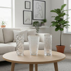 SOGA Home & Living Bundle – Handcrafted Clear Glass Vases for Elegant Home Décor