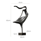 SOGA 65cm Black Abstract Dancer Sculpture – Décor