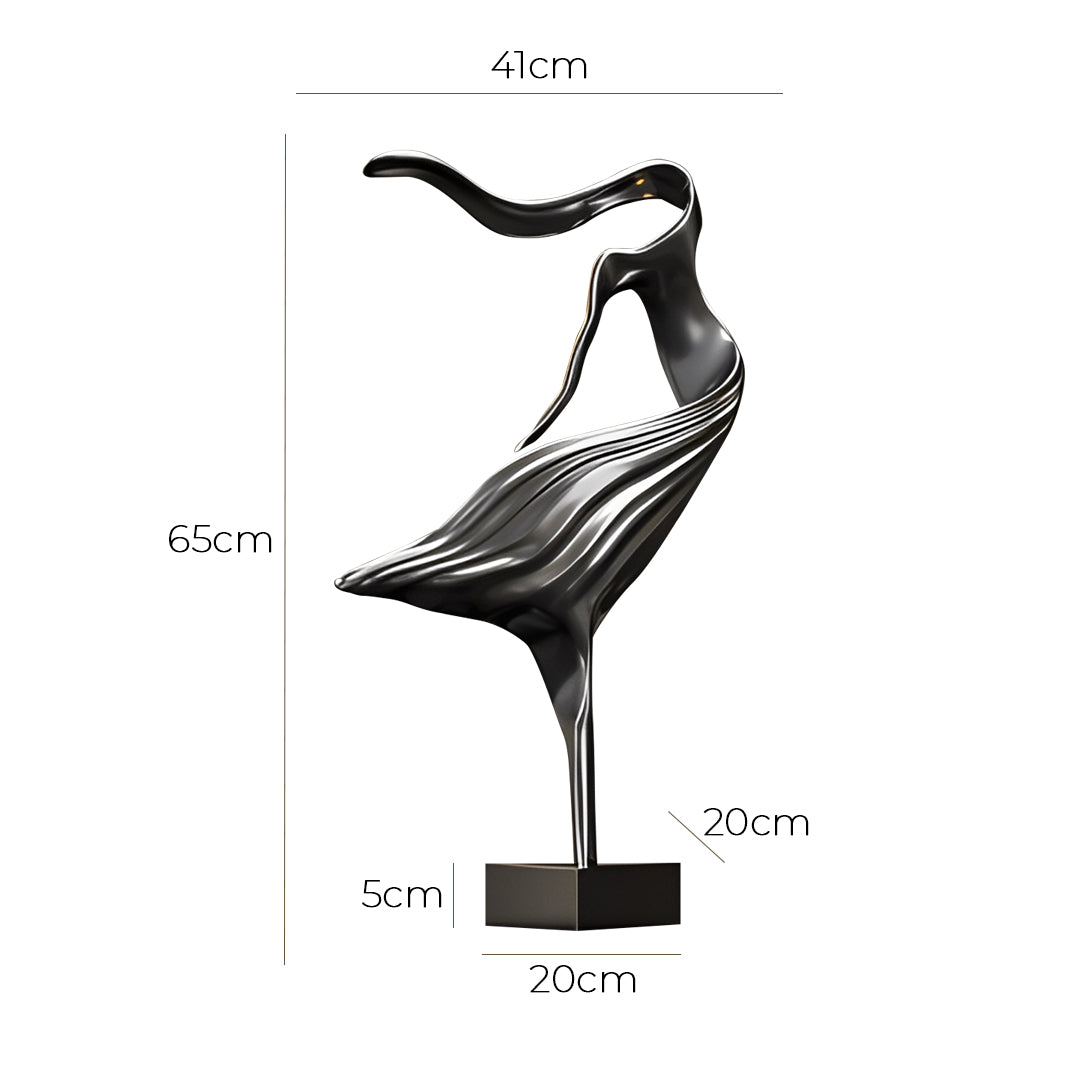 SOGA 65cm Black Abstract Dancer Sculpture – Décor