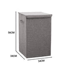 SOGA Grey Medium Collapsible Laundry Hamper Storage Box Foldable Canvas Basket Home Organiser Decor