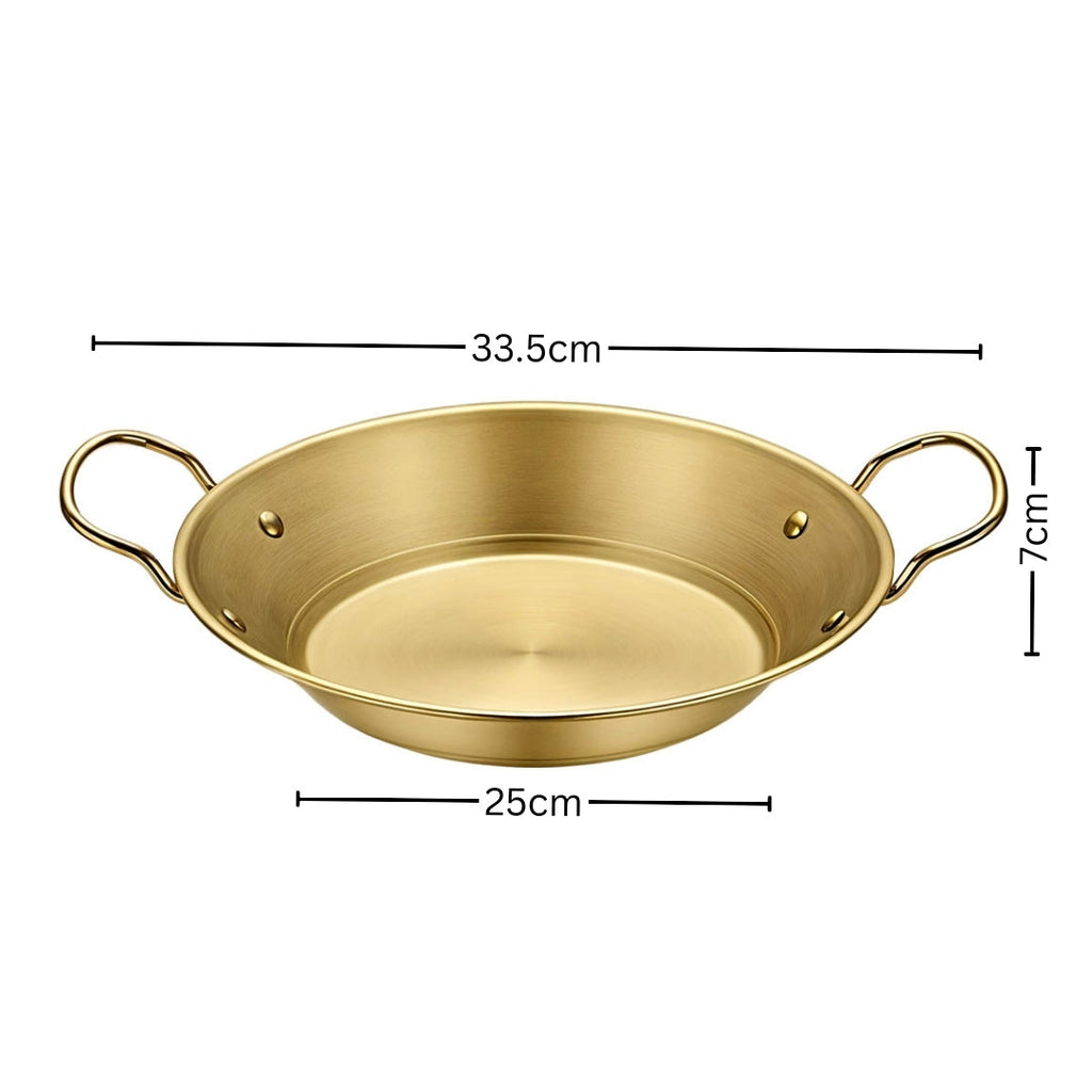 SOGA 25cm Signature Dry Pot And crafted with 201 Material in Gold for Kitchen Essentia