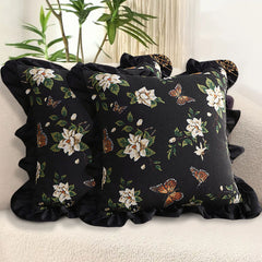 SOGA 2X 45cm Square Vintage Decorative Embroidered Square Throw Pillow