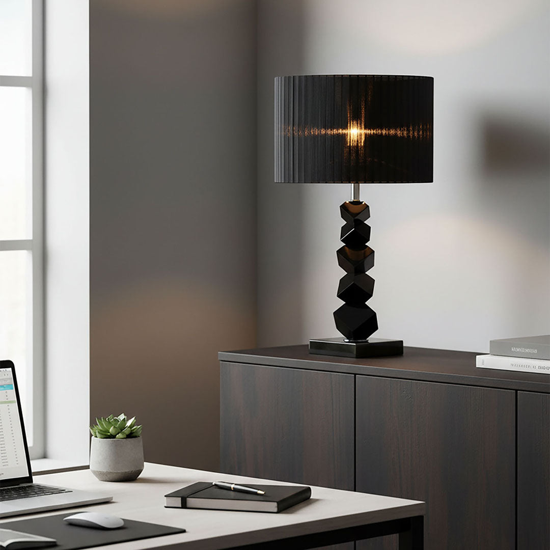 SOGA 2X 55cm Black Table Lamp with Dark Shade LED Desk Lamp