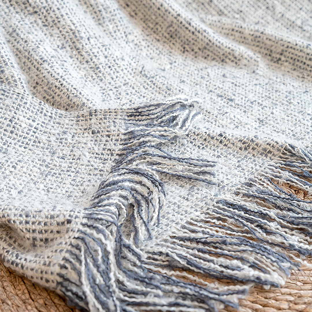 SOGA Soft  Light Beige Tassel Throw Blanket 160x200cm Soft Polyester