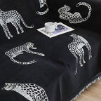 SOGA Two-seater Black Sofa Cover Leopard Print 180x260cm Polyester $ 102