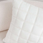 SOGA 2X Quilted Cushion 50cm White Grid Pattern Soft Padded Decorative Throw Pillow $ 119
