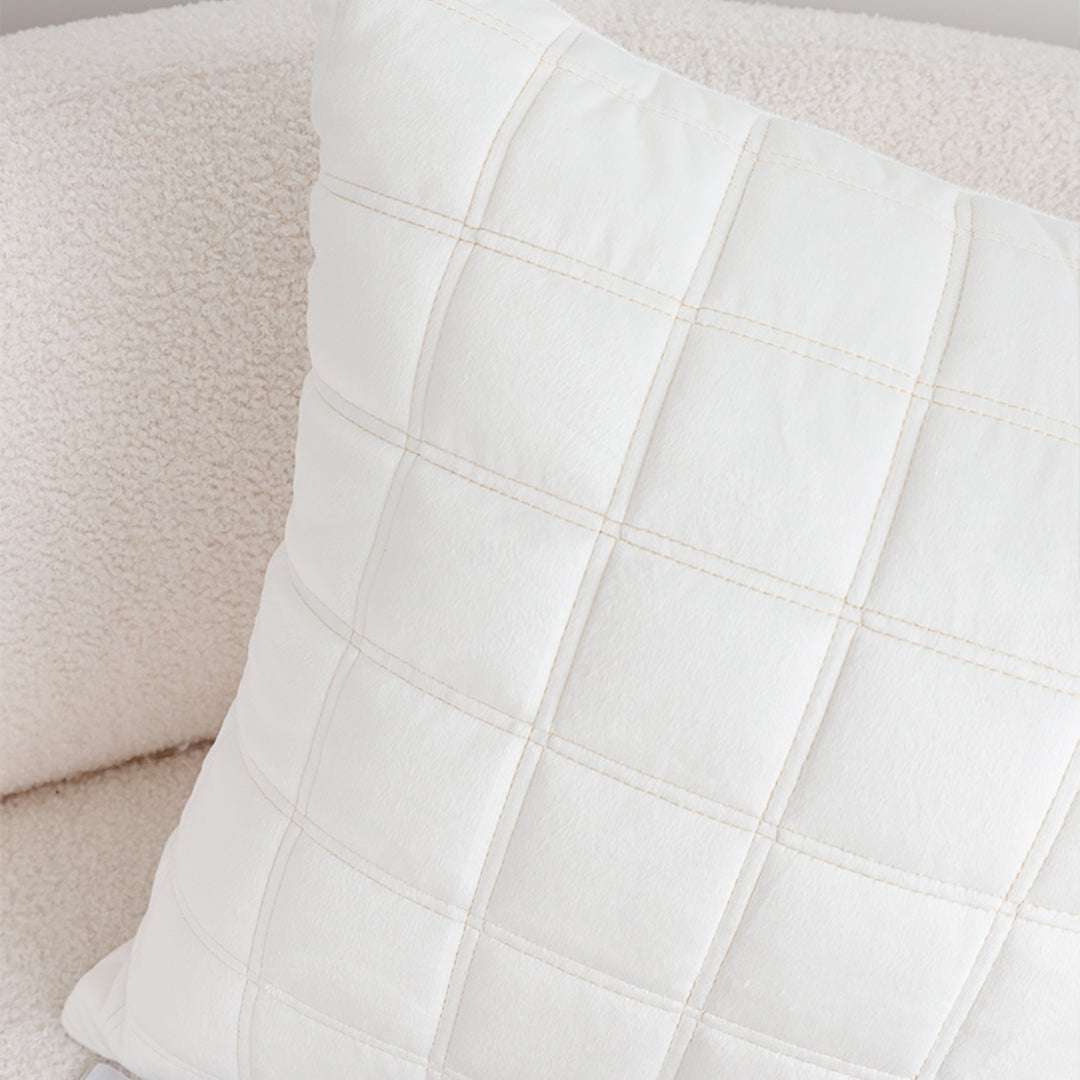 SOGA 2X Quilted Cushion 50cm White Grid Pattern Soft Padded Decorative Throw Pillow $ 119