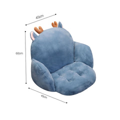 SOGA 2X Blue Deer Shape Cushion Soft Leaning Bedside Pad Sedentary Plushie Pillow Home Decor