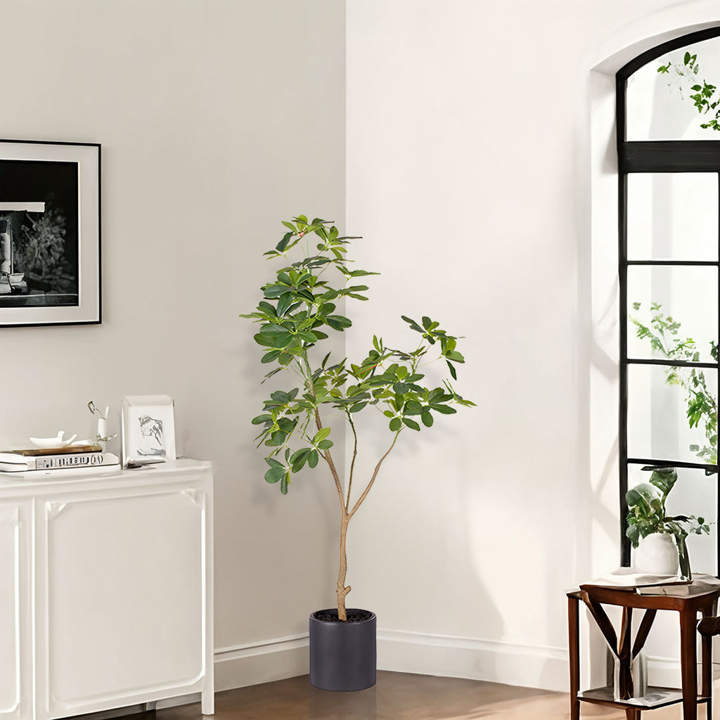 SOGA 4X 120cm Artificial Natural Green Schefflera Dwarf Umbrella Tree Fake Tropical Indoor Plant Home Office Decor