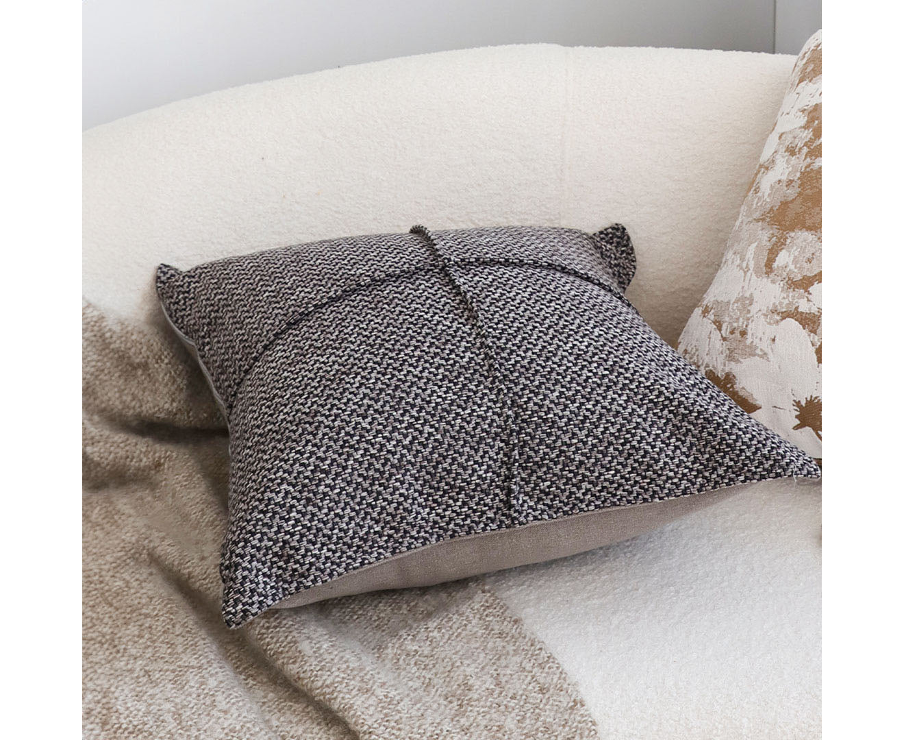 SOGA 45cm Modern Herringbone Textured Woven Square Throw Pillow