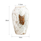 SOGA 30x19cm Gradient White Medium Ceramic Flower Vase Elegant Living Room Home Decor