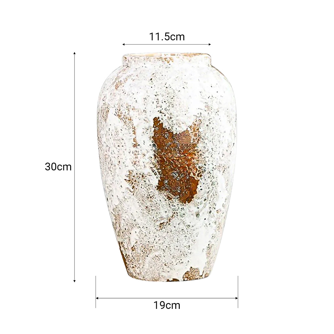 SOGA 30x19cm Gradient White Medium Ceramic Flower Vase Elegant Living Room Home Decor