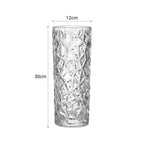 SOGA 30cm Sleek Clear Glass Vase Elegant Wide Crystal Design for Modern Home Décor