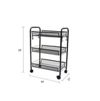 SOGA 2X 3 Tier Steel Black Bee Mesh Kitchen Cart Multi-Functional Shelves Storage Organizer with Wheels