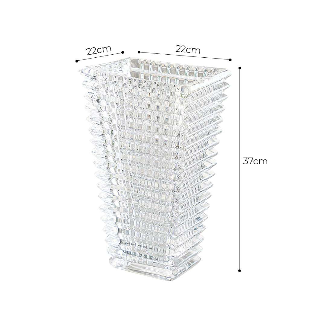 SOGA 28cm Handcrafted Clear Glass Vase Classic Design for Home Decor $ 71