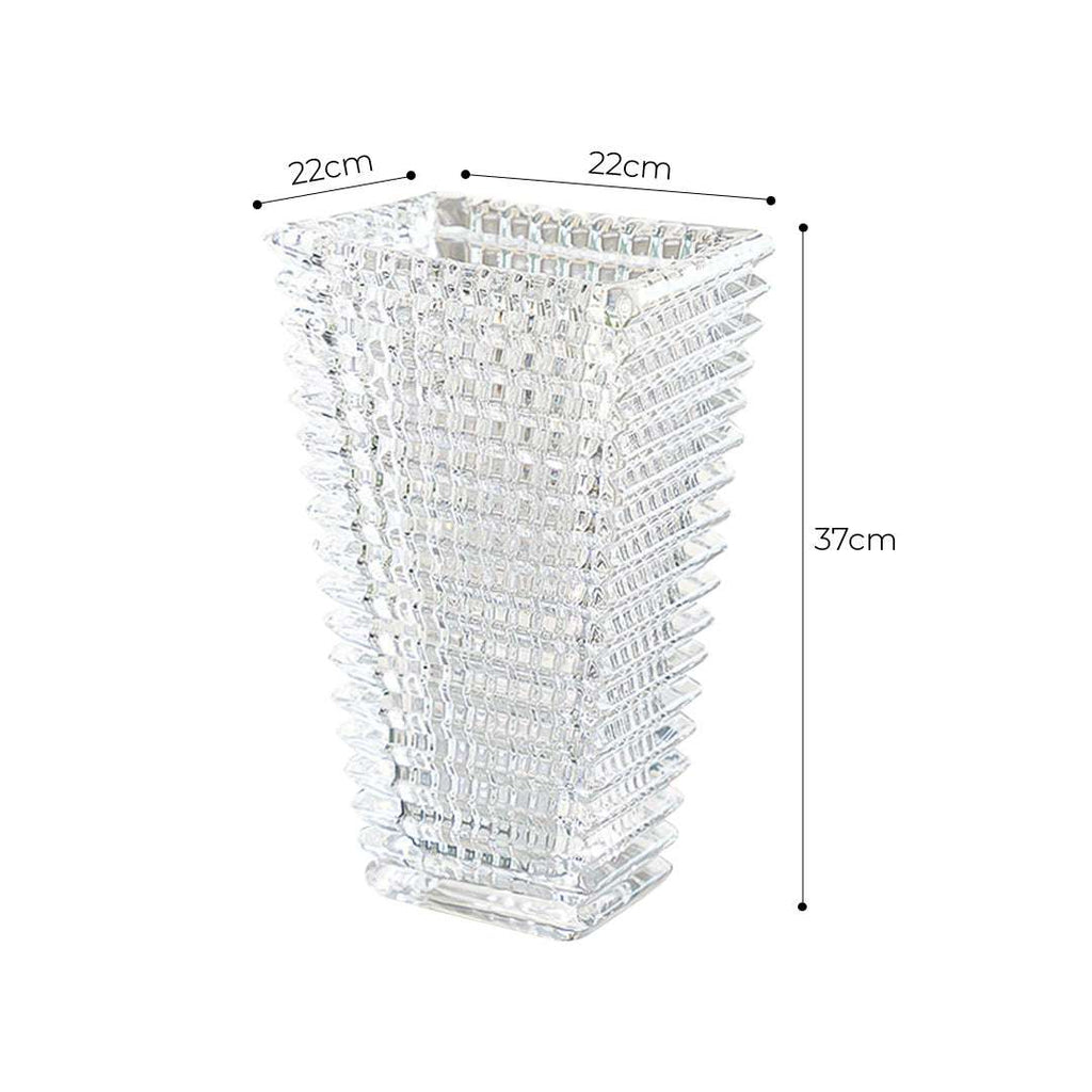 SOGA 28cm Handcrafted Clear Glass Vase Classic Design for Home Decor $ 71