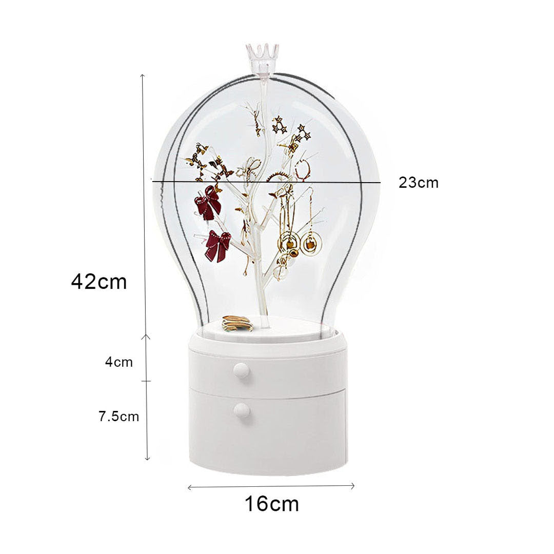 SOGA White 360 2 Layered Jewelry Storage Box Waterproof Dustproof Accessories Organiser