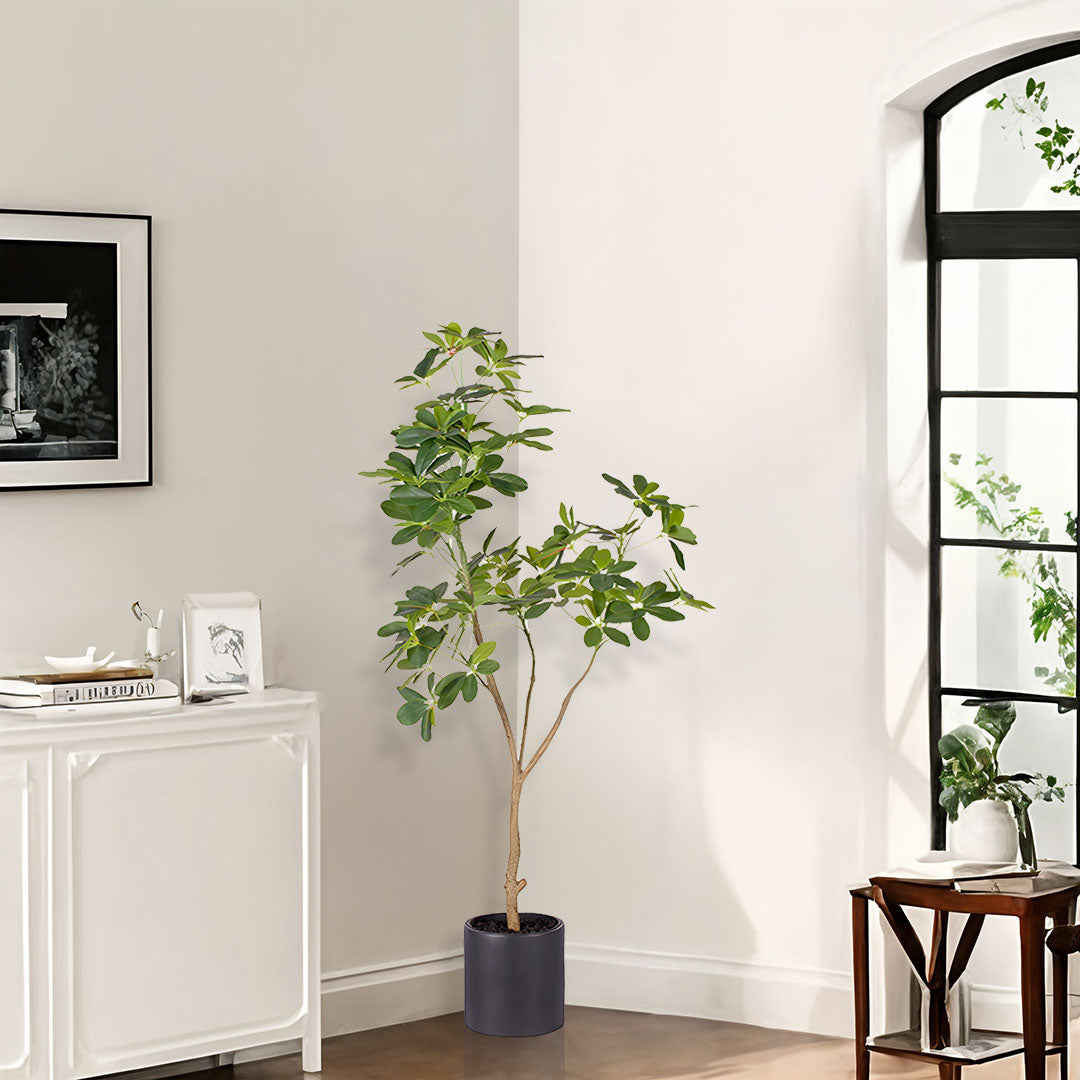 SOGA 2X 120cm Artificial Natural Green Schefflera Dwarf Umbrella Tree Fake Tropical Indoor Plant Home Office Decor