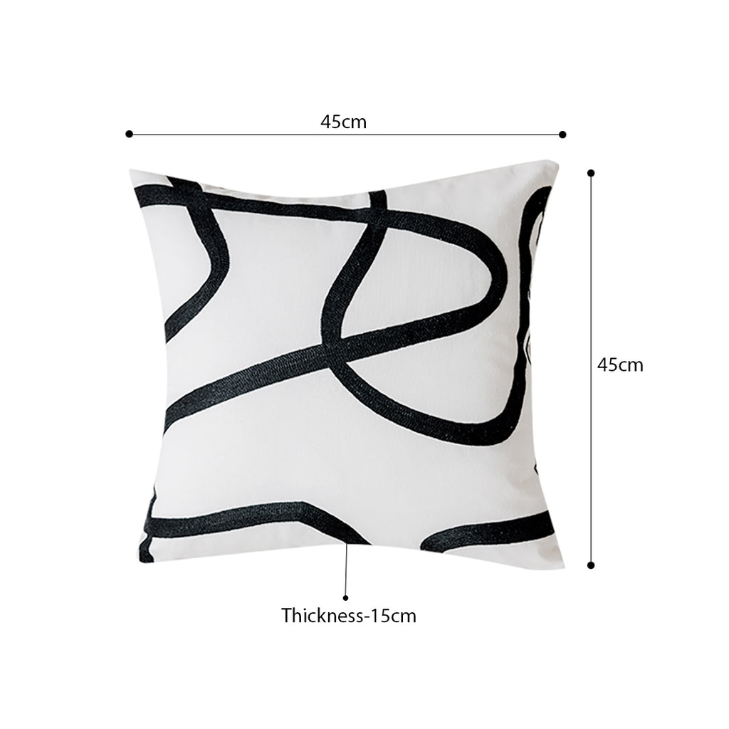 SOGA 2X 45cm Square Modern Minimalist Black Letter Print Decorative Throw Pillow