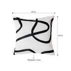 SOGA 2X 45cm Square Modern Minimalist Black Letter Print Decorative Throw Pillow