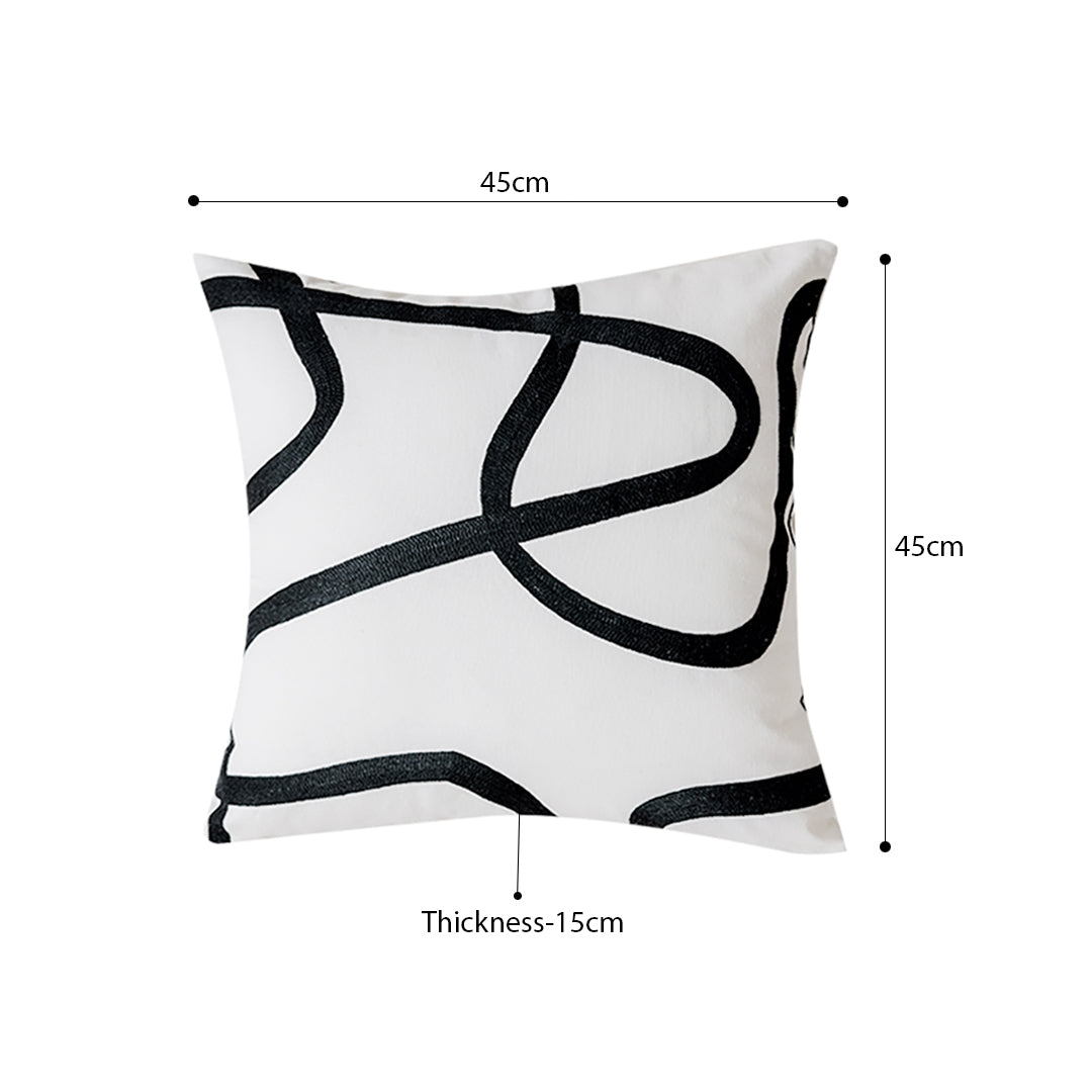 SOGA 2X 45cm Square Modern Minimalist Black Letter Print Decorative Throw Pillow