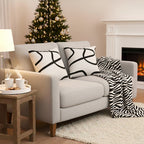 SOGA Home & Living Bundle – 2 White Letter Pillows & Black & White Zebra Throw