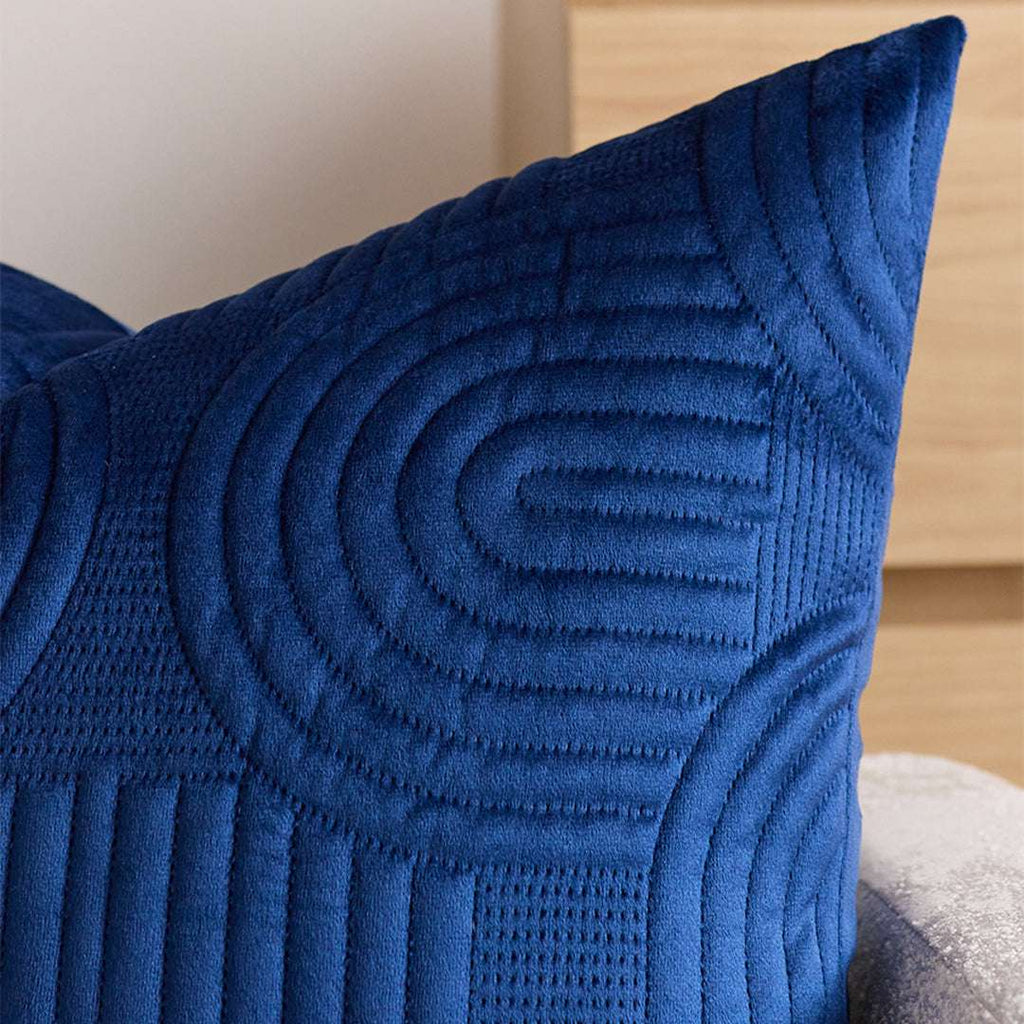 SOGA 50cm Blue Textured Geometric Pattern Decorative Throw Pillow $ 61