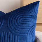 SOGA 50cm Blue Textured Geometric Pattern Decorative Throw Pillow $ 61