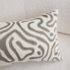 SOGA 30cm Gray White Abstract Swirl Pattern Decorative Throw Pillow