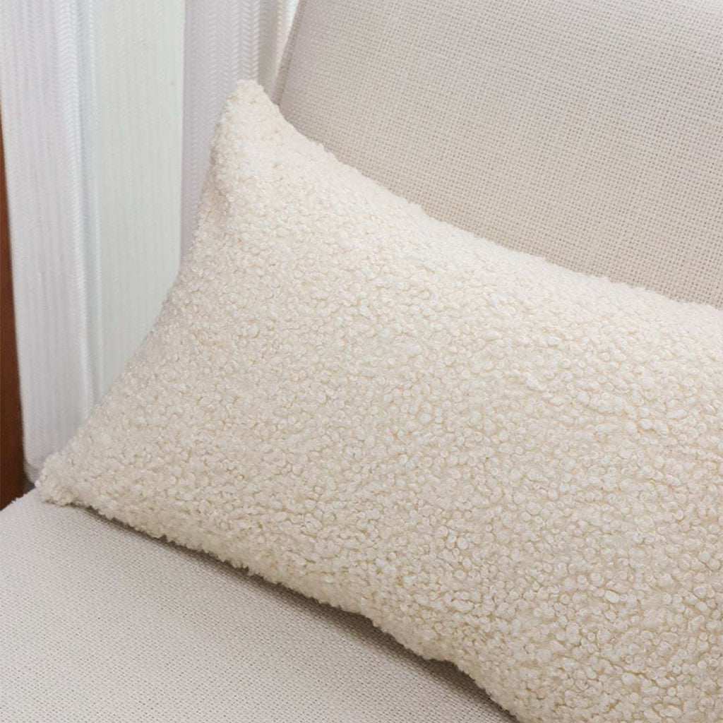 SOGA 2X 30cm Cream Boucle Textured Fluffy Decorative Throw Pillow $ 119
