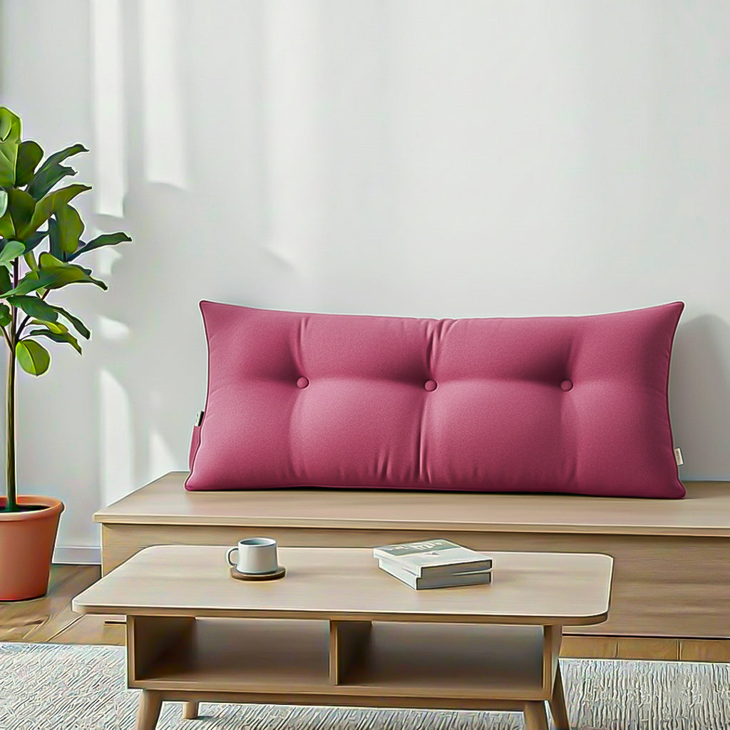 SOGA 100cm Crabapple Red Triangular Wedge Bed Pillow Headboard Backrest Bedside Tatami Cushion Home Decor