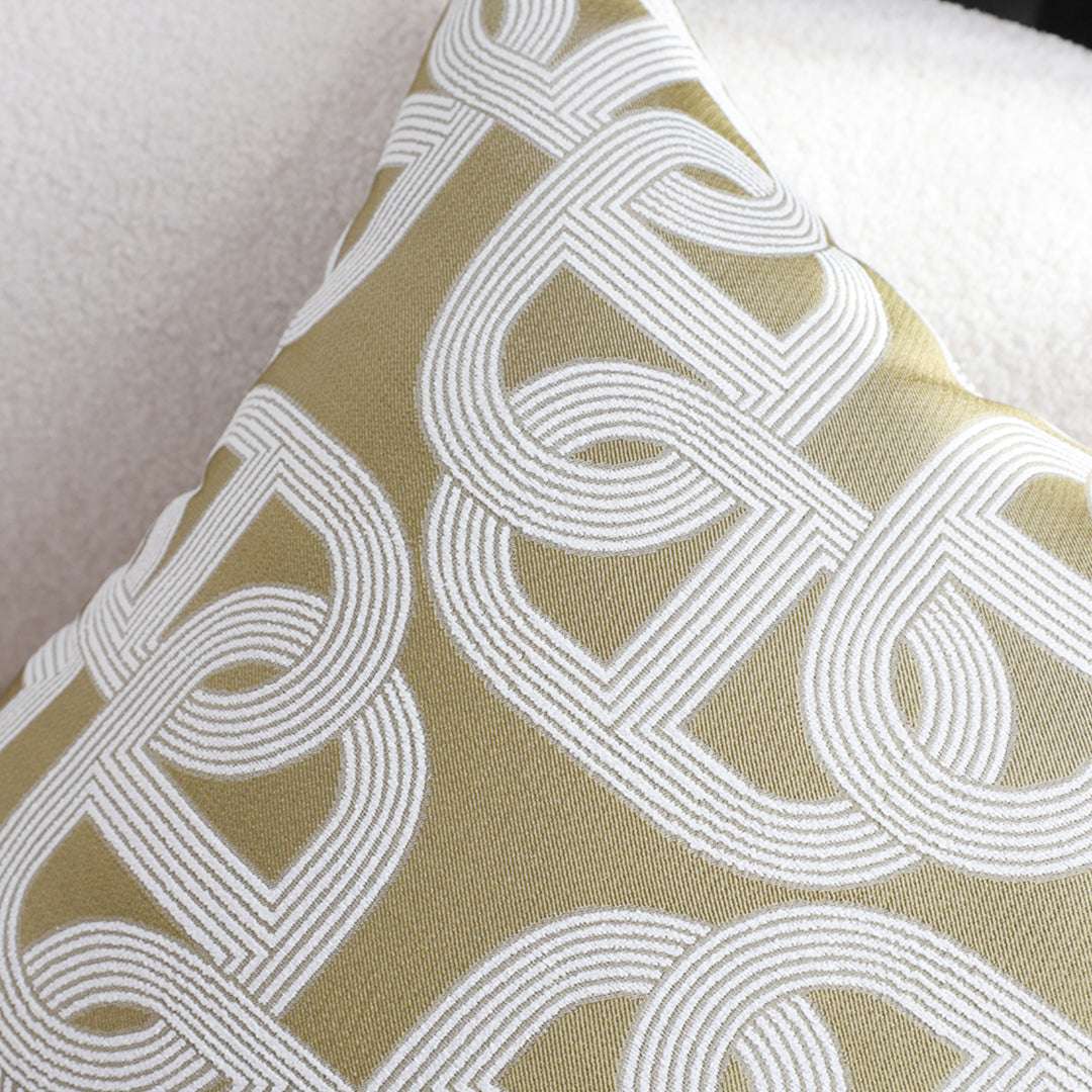 SOGA 2X 50cm Artistic Olive Green White Geometric Pattern Throw Pillow $ 142