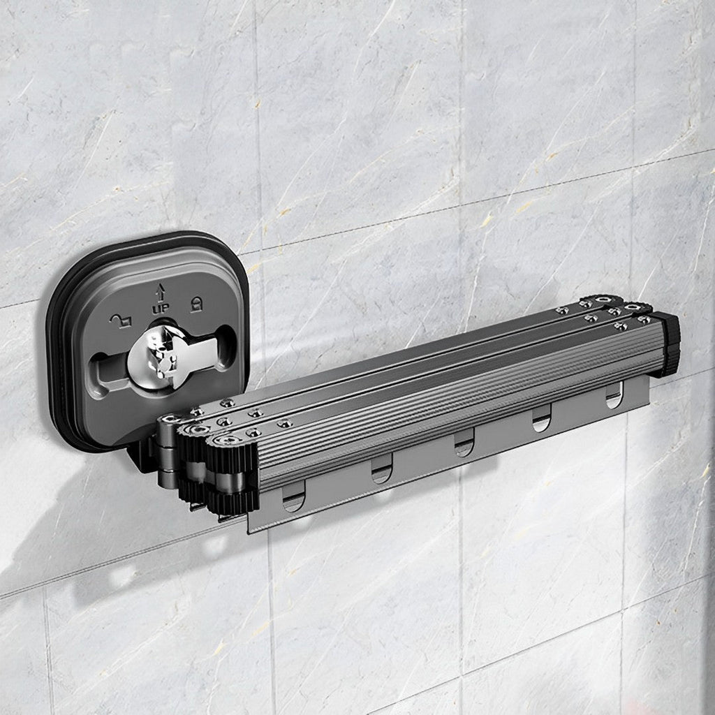 SOGA 93.2cm Suction-Mounted Retractable Clothing Drying Rack Foldable Hanger