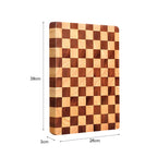 SOGA 39cm Premium Checkered Pattern Wooden Multi-Wood Cutting Board