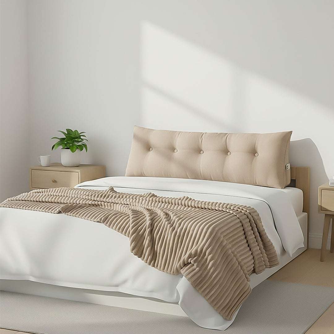 SOGA Home & Living Bundle – Beige Triangular Wedge Pillow & Light Brown Flannel Throw $ 0