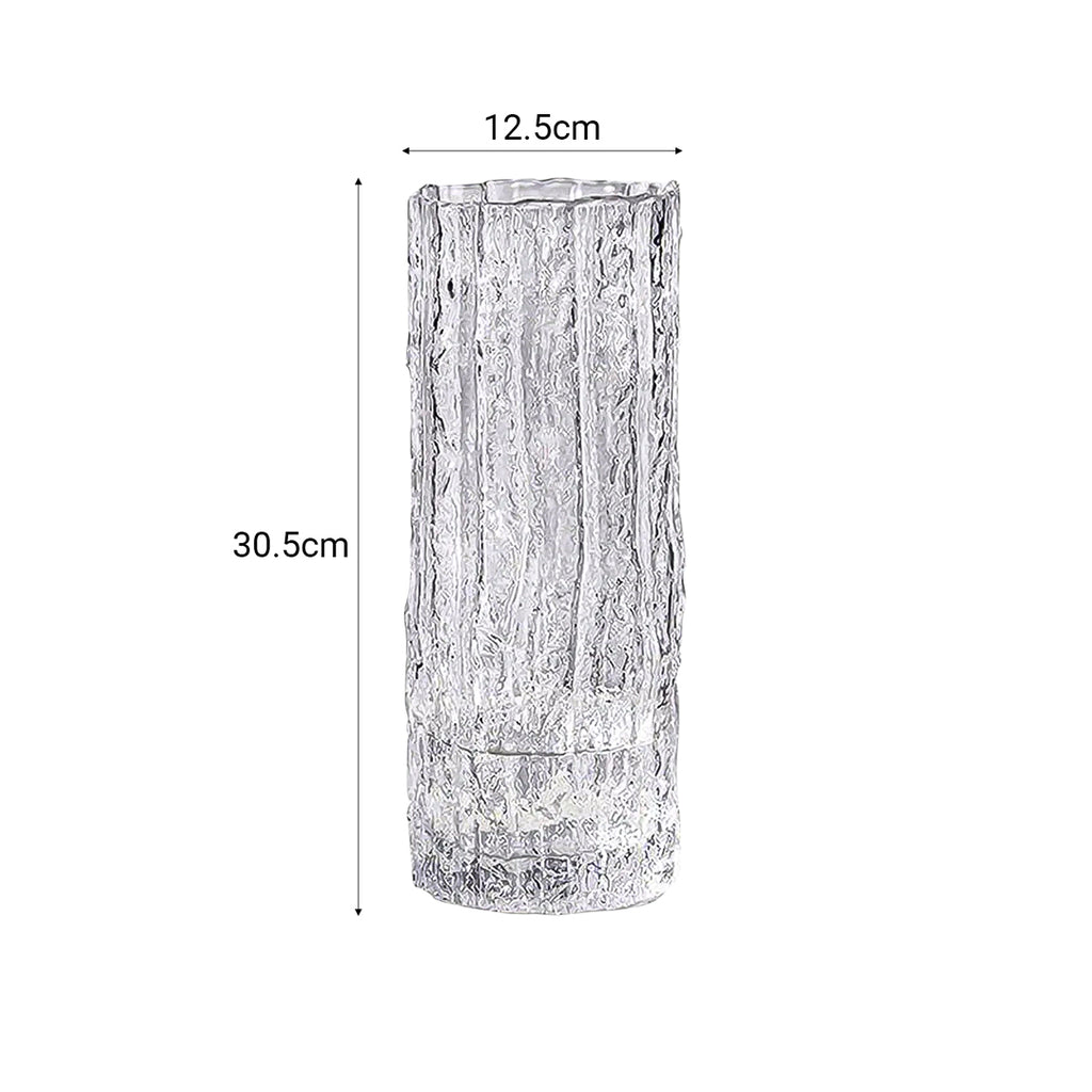 SOGA 30.5cm Handcrafted Clear Glass Vase Classic Design for Home Decor