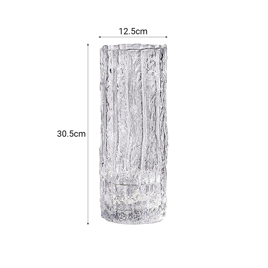 SOGA 30.5cm Handcrafted Clear Glass Vase Classic Design for Home Decor