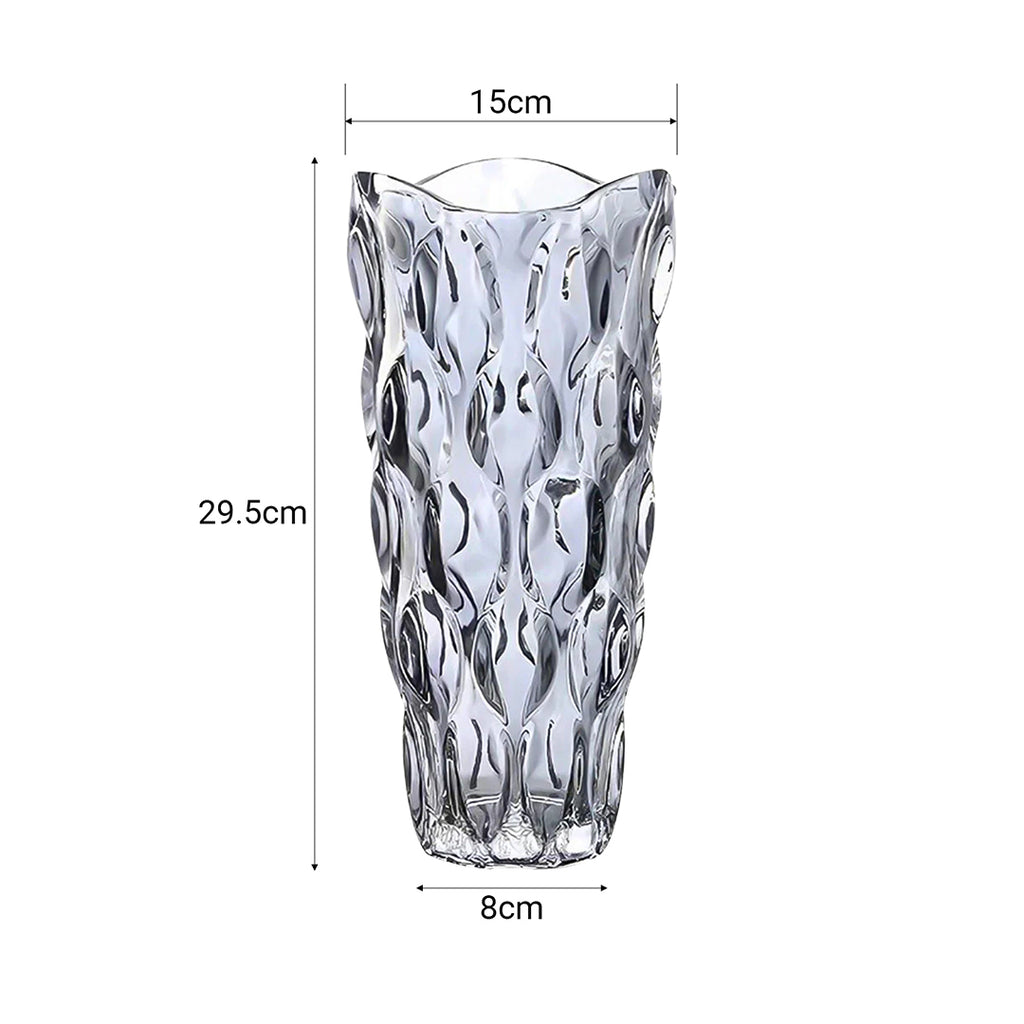 SOGA 30cm Glass Grey Vase Crystal VASE Thick Modern - Home Decor