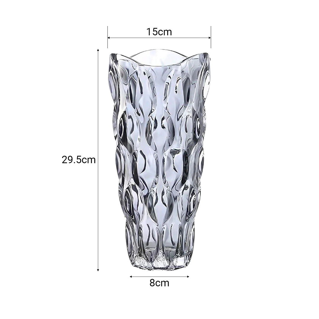 SOGA 30cm Glass Grey Vase Crystal VASE Thick Modern - Home Decor