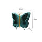 SOGA Green Butterfly Shape Wall-Mounted Makeup Organiser Dustproof Waterproof Bathroom Storage Box Home Decor