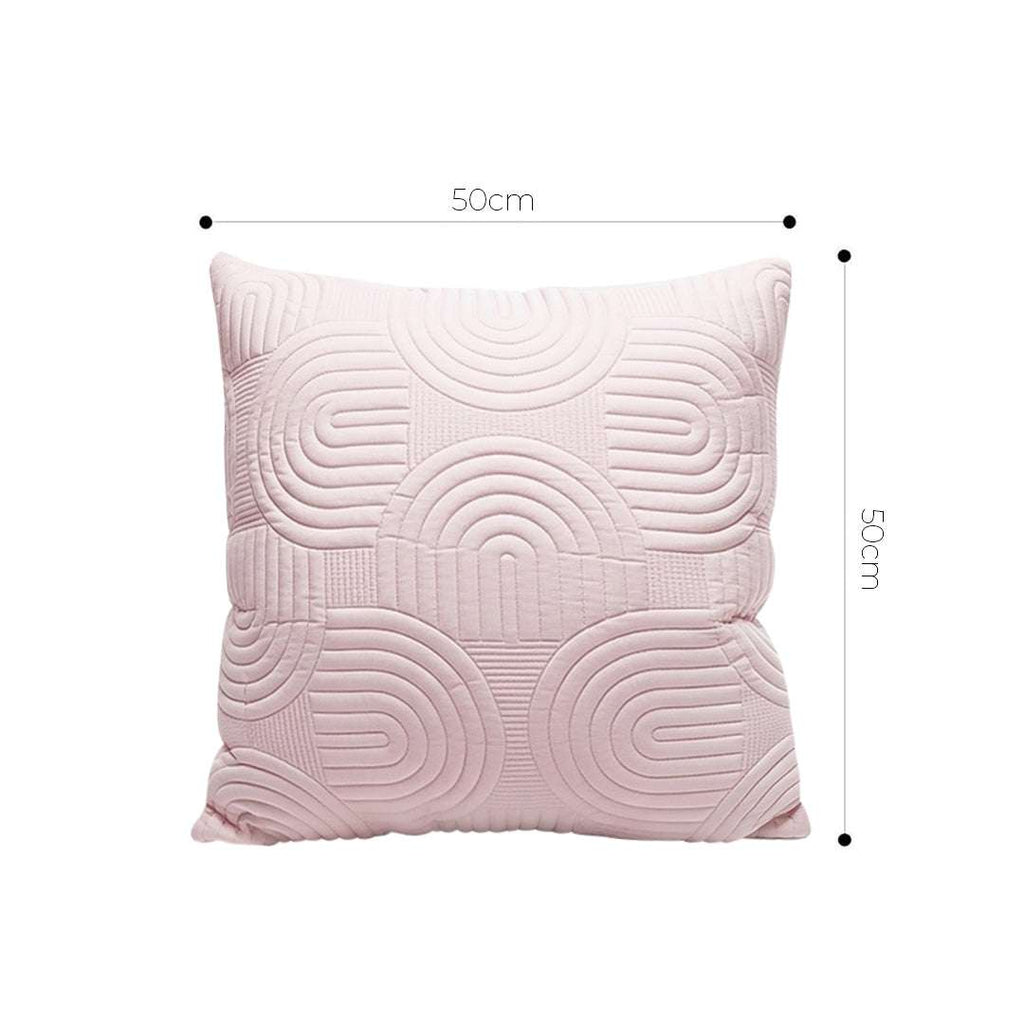 SOGA 50cm Pink Textured Geometric Pattern Decorative Throw Pillow $ 61