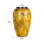 SOGA 30x19cm Yellow Medium Ceramic Flower Vase Elegant Living Room Home Decor