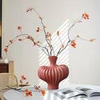 SOGA 25X24cm Ornament Matte Red Small Vases Countertop Decoration Accessories Porch Crafts Home Decor