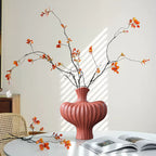 SOGA 28X30cm Ornament Large Matte Red Vases Countertop Decoration Accessories Porch Crafts Home Decor