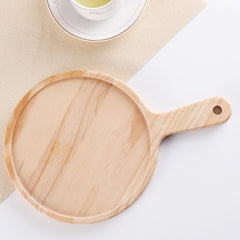 SOGA 2X 8 inch Round Premium Wooden Pine Food Serving Tray Charcuterie Board Paddle Home Decor
