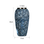 SOGA 35x17cm Blue with White Mini Floral Large Ceramic Flower Vase Elegant Living Room Home Decor
